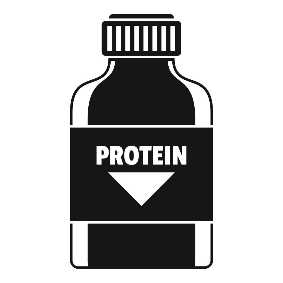 Protein sport bottle icon, simple style vector