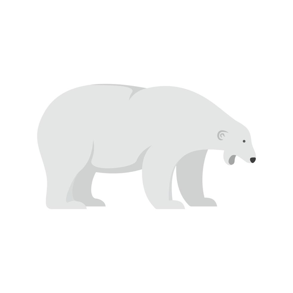 Sleepy polar bear icon, flat style vector