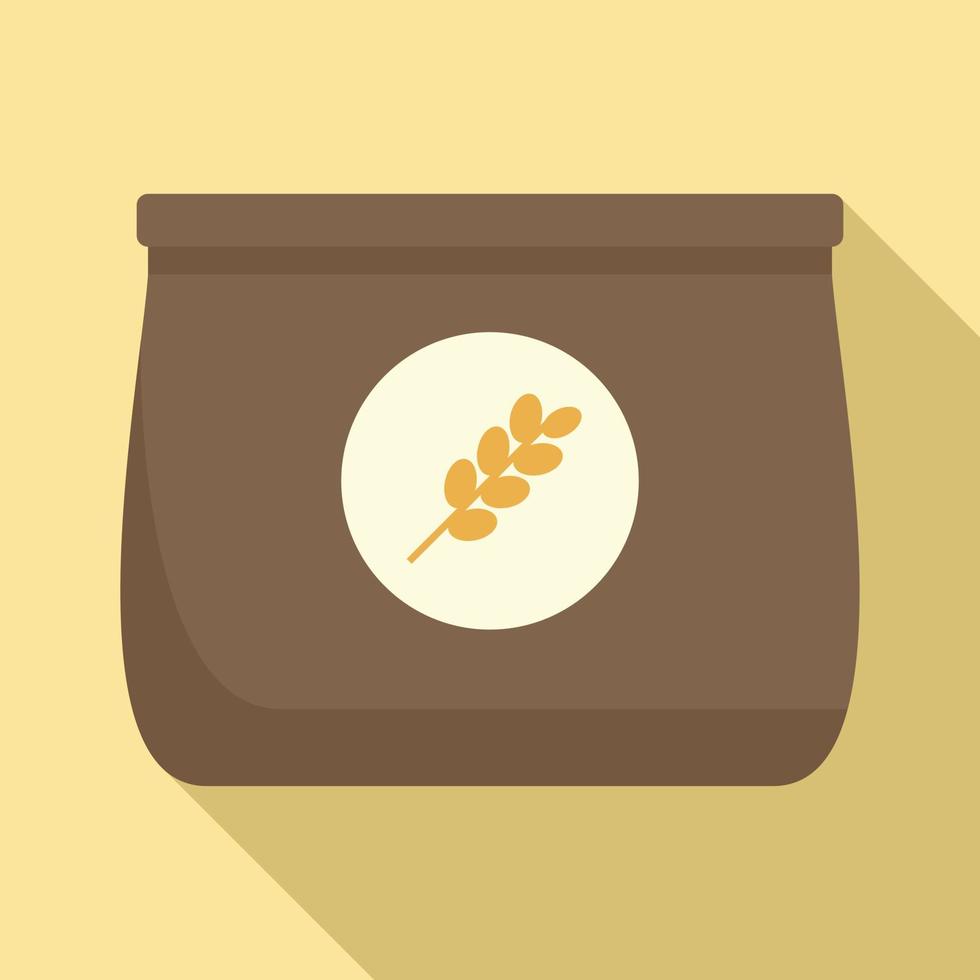 Flour package icon, flat style vector