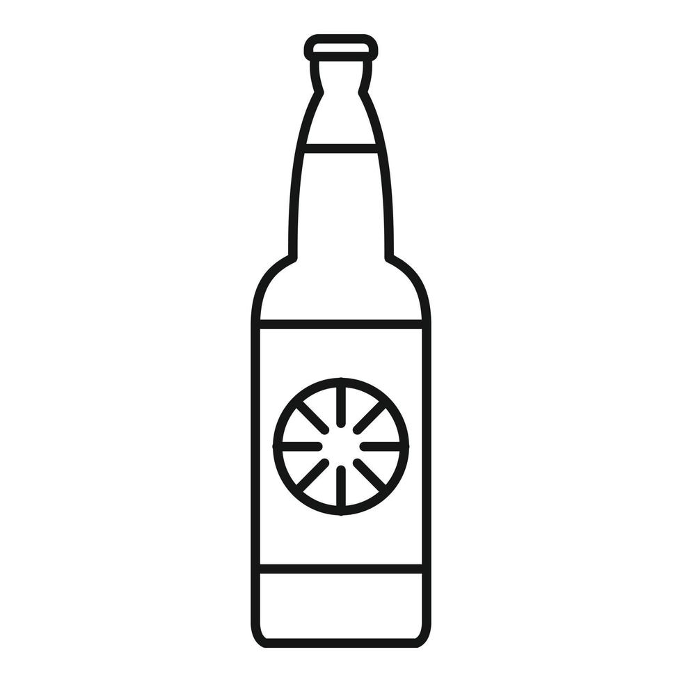 Lemon soda drink icon, outline style vector