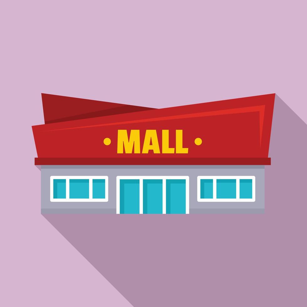 Facade mall icon, flat style vector