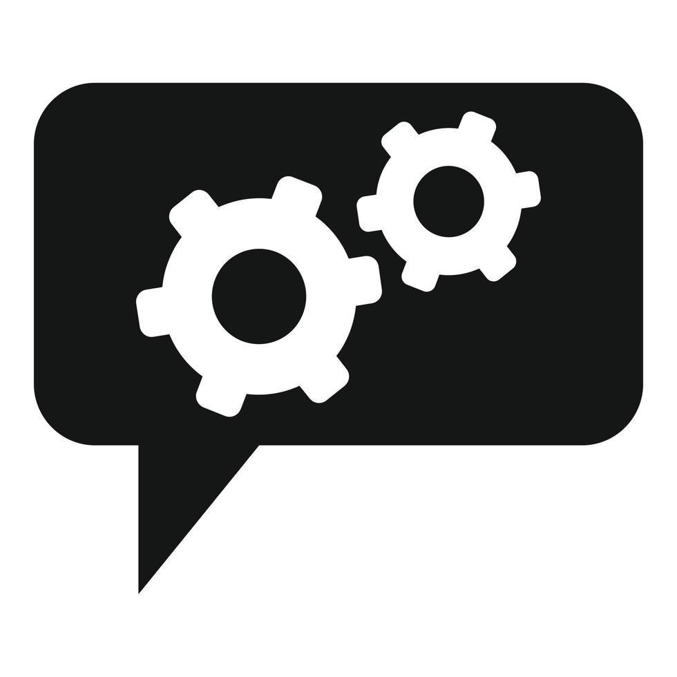 Gear service chat icon, simple style vector