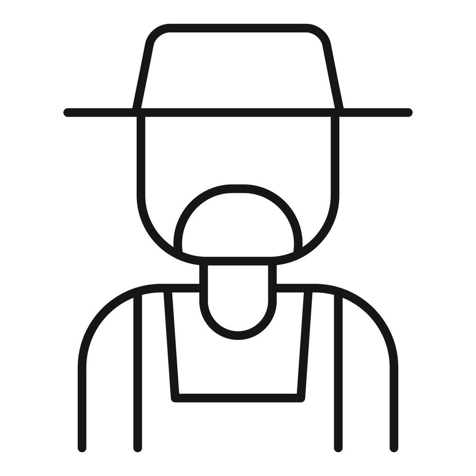 Farmer man icon, outline style vector