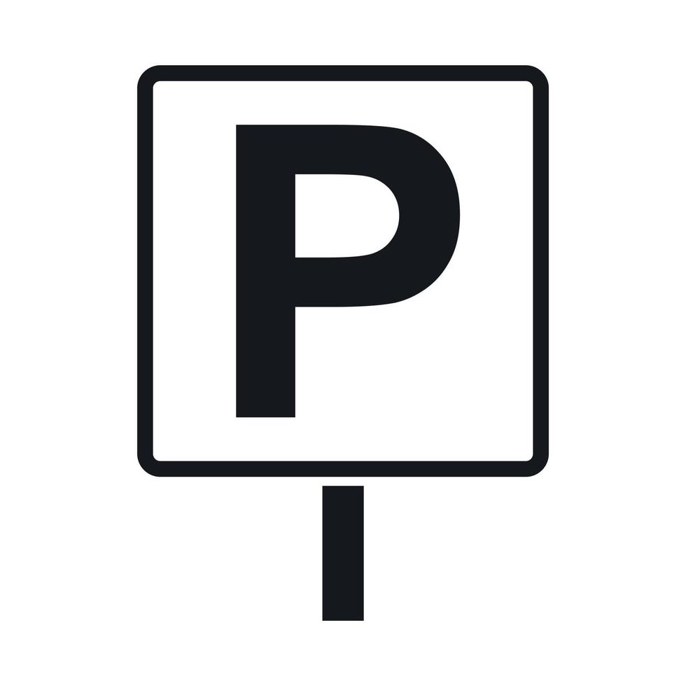 Parking sign icon, simple style vector