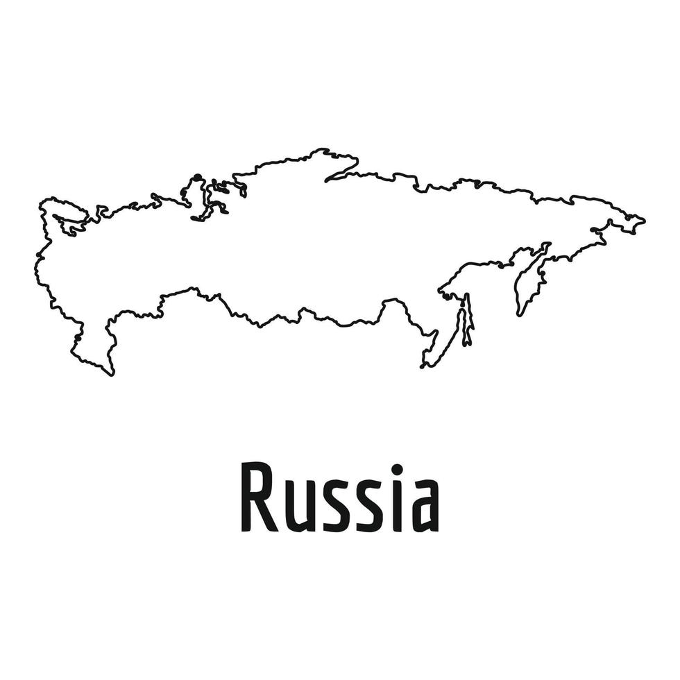 Russia map thin line vector simple