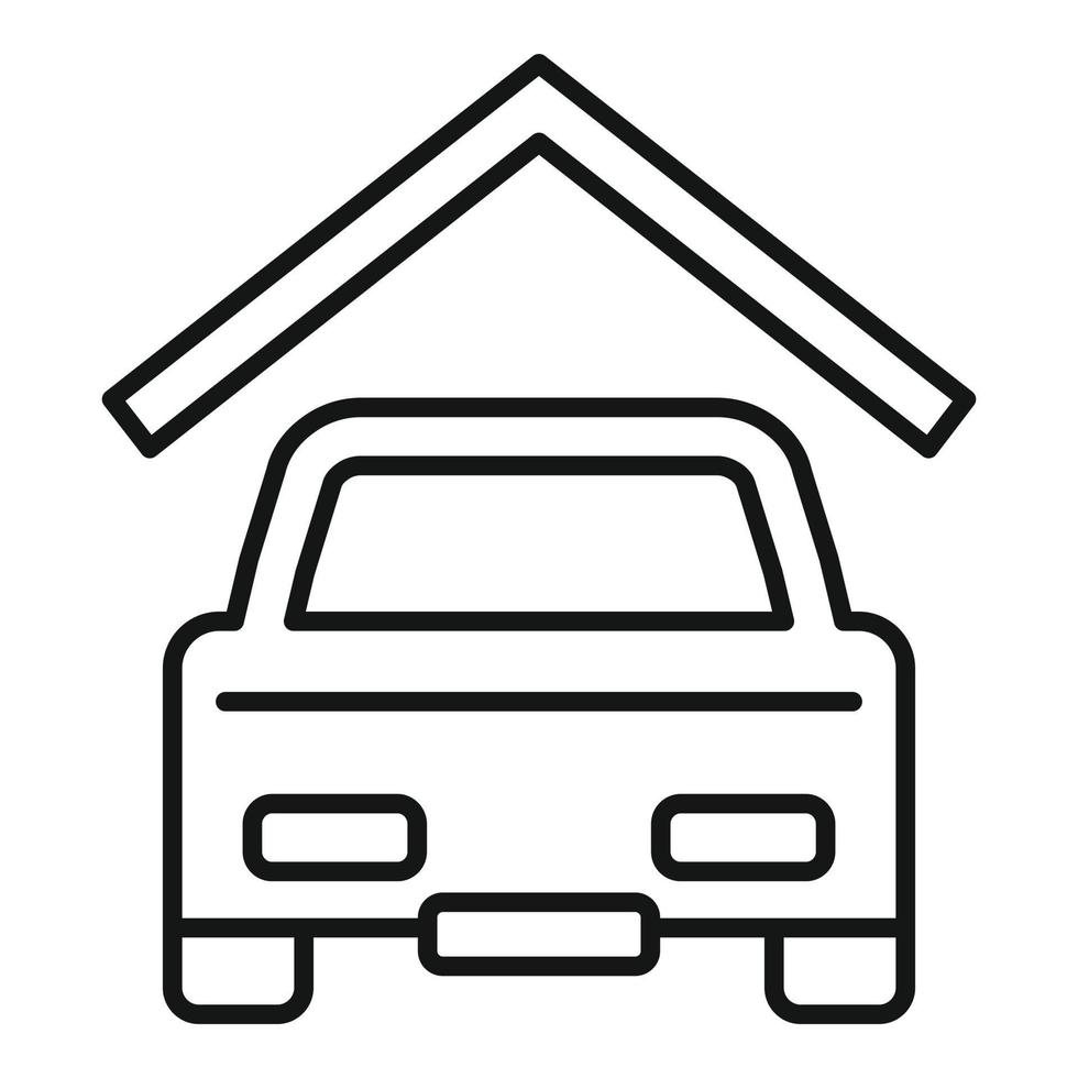 icono de coche de alquiler, estilo de esquema vector