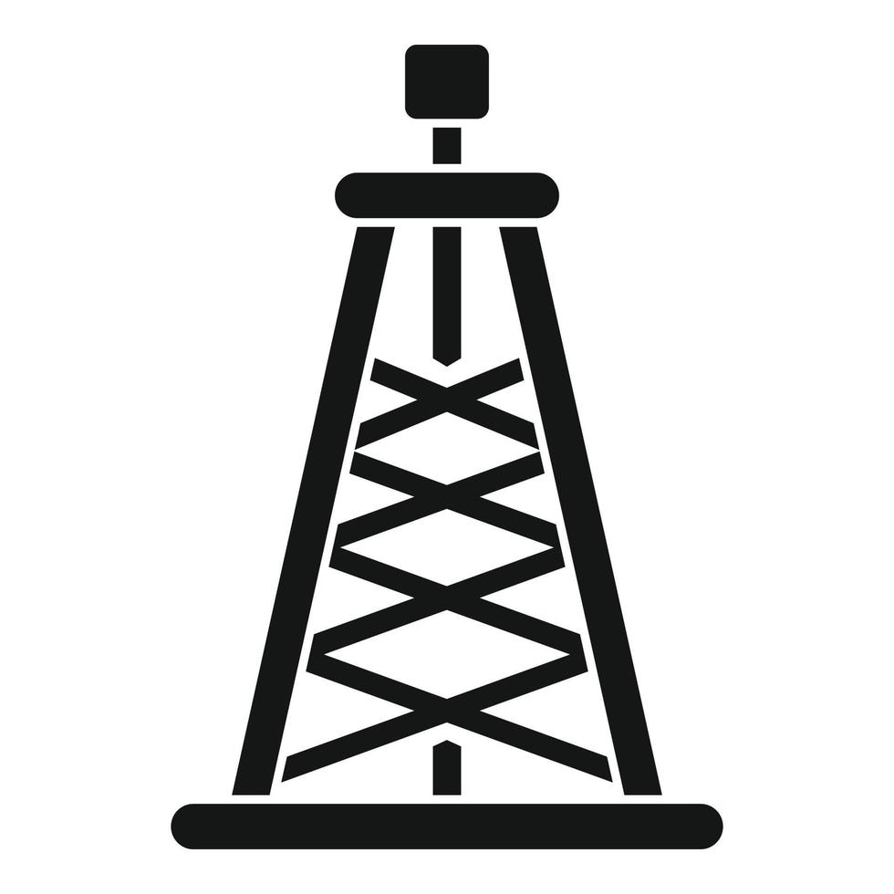 icono de torre de perforación de petróleo, estilo simple vector