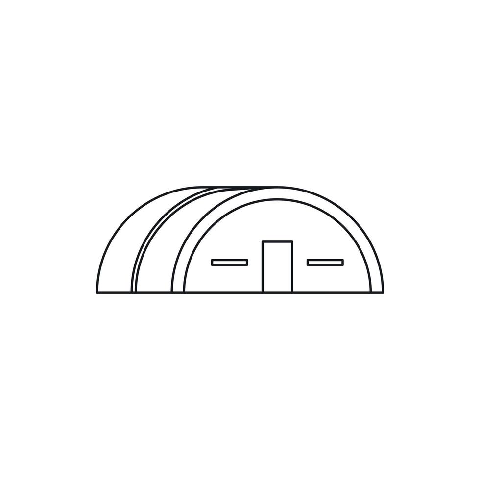 Large hangar icon, outline style vector