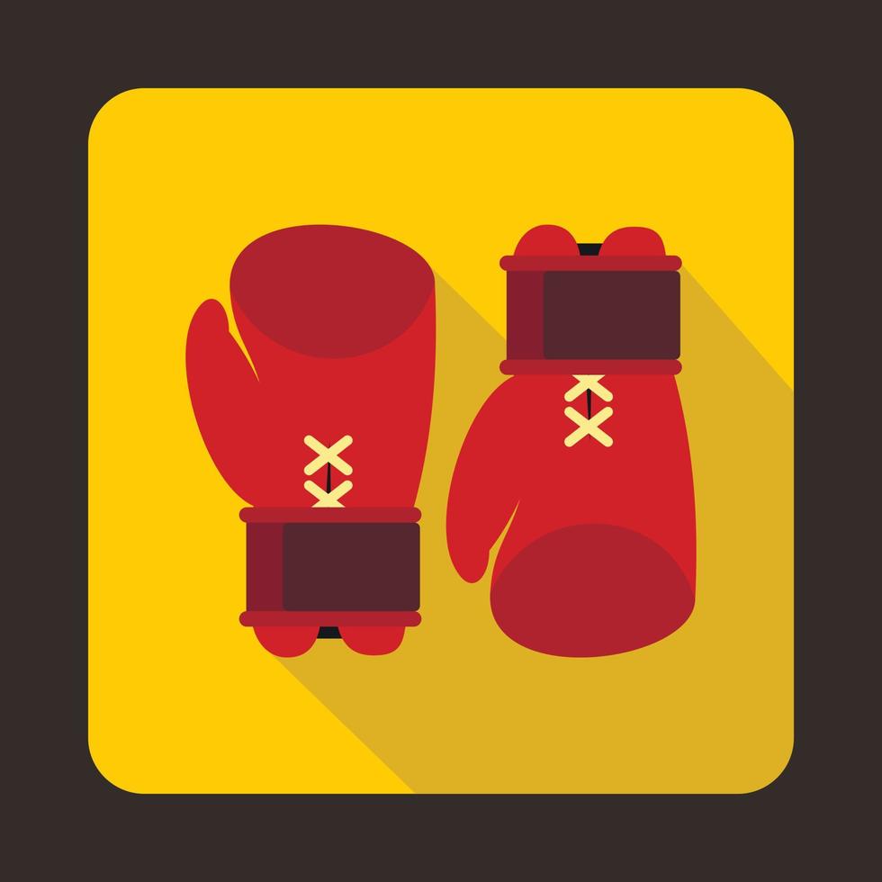 icono de guantes de boxeo, estilo plano vector