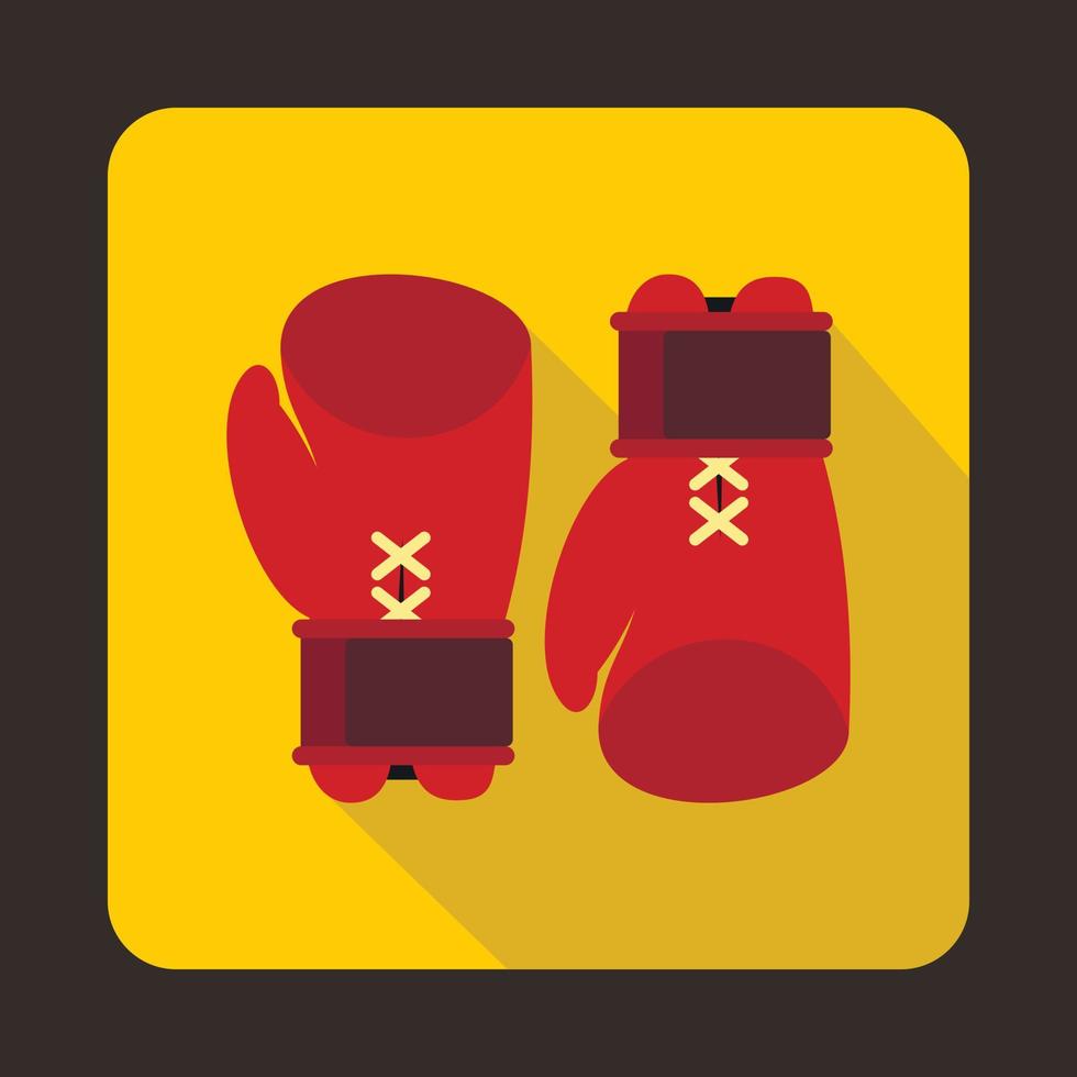 Boxing gloves icon, flat style vector