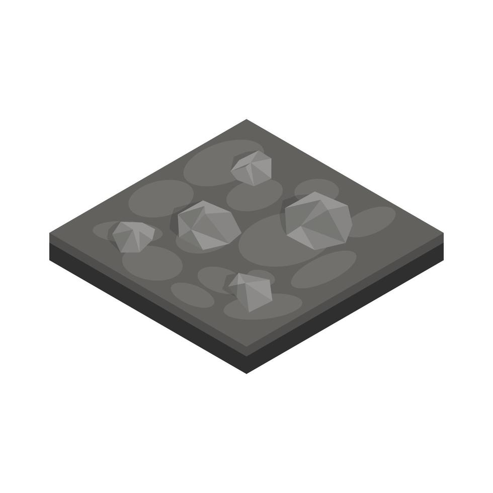 Stones landscape icon, isometric 3d style vector
