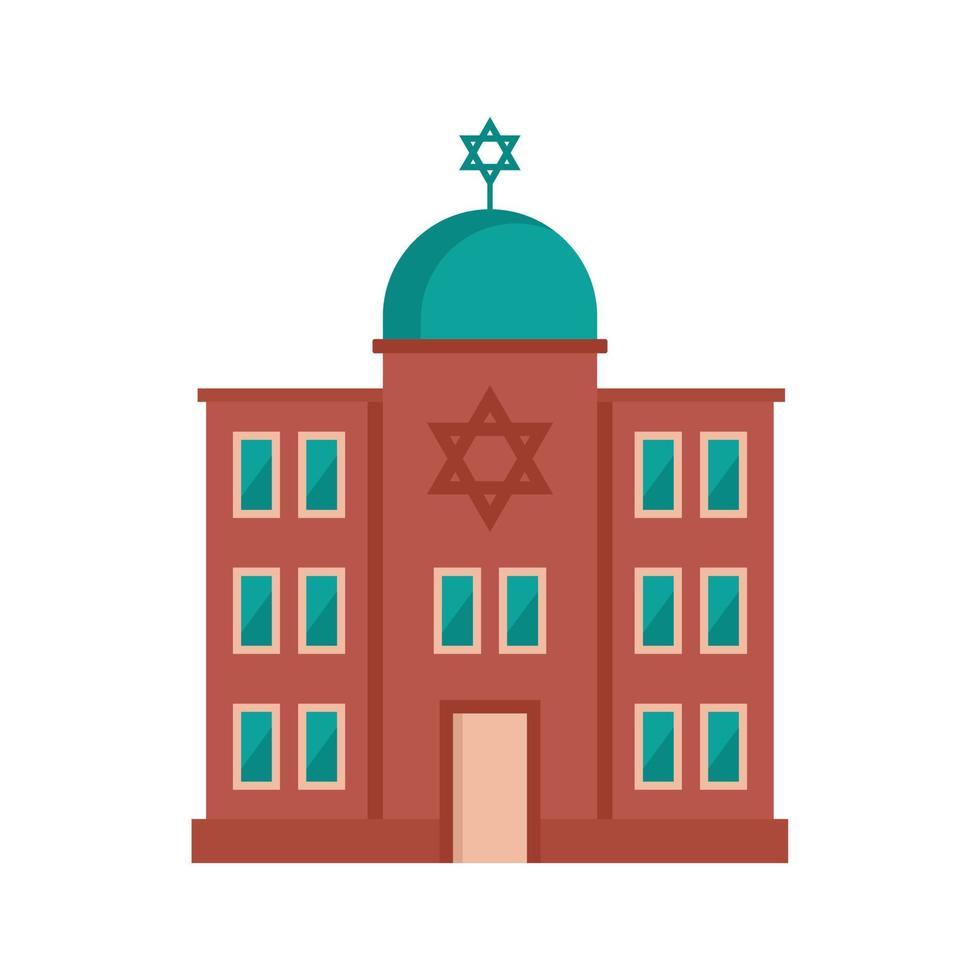 Jewish synagogue icon, flat style vector