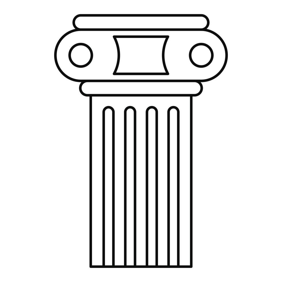 icono del pilar del templo, estilo de esquema vector