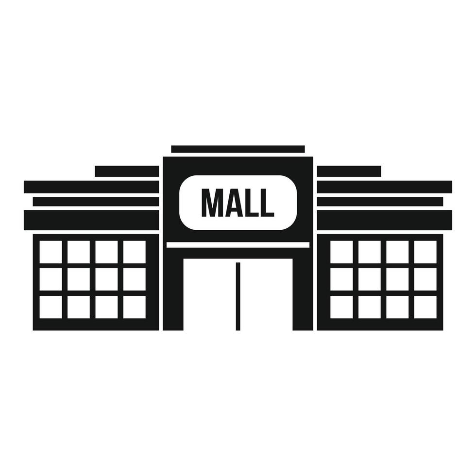 icono de edificio de centro comercial pequeño, estilo simple vector