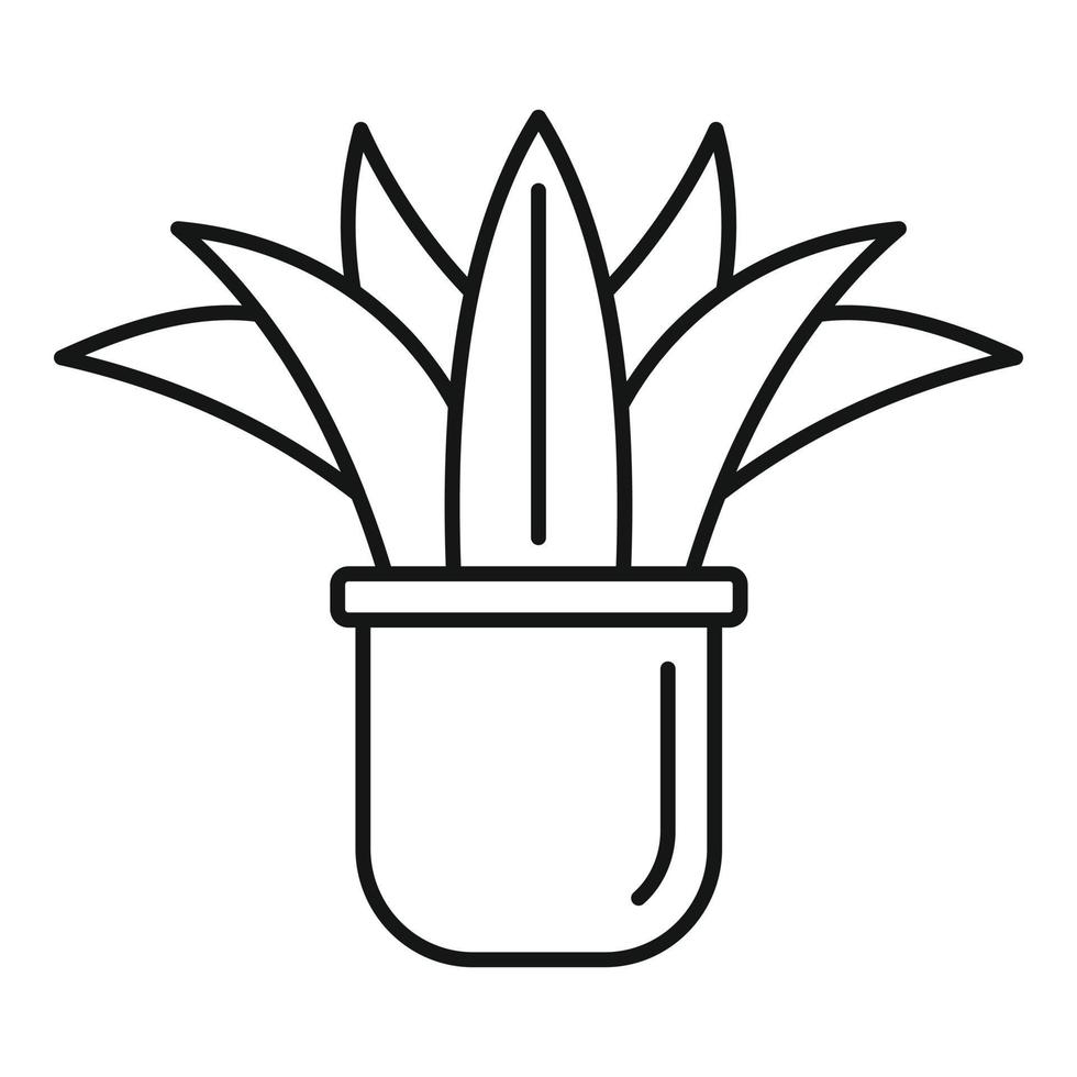 Home succulent icon, outline style vector