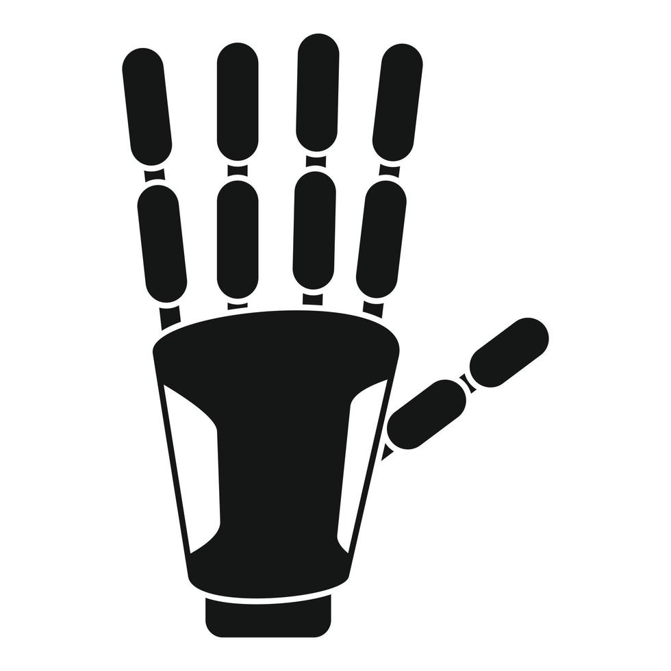 Bionic hand icon, simple style vector