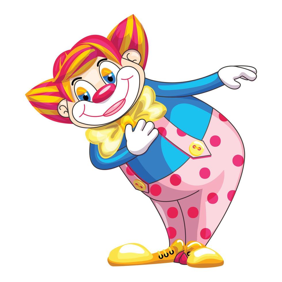 Clown icon, cartoon style vector