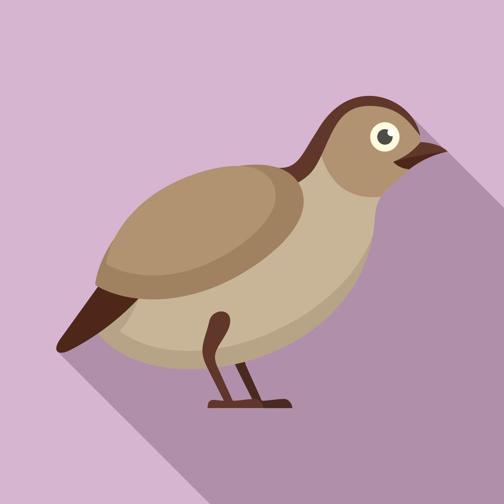 Quail wild icon, flat style vector