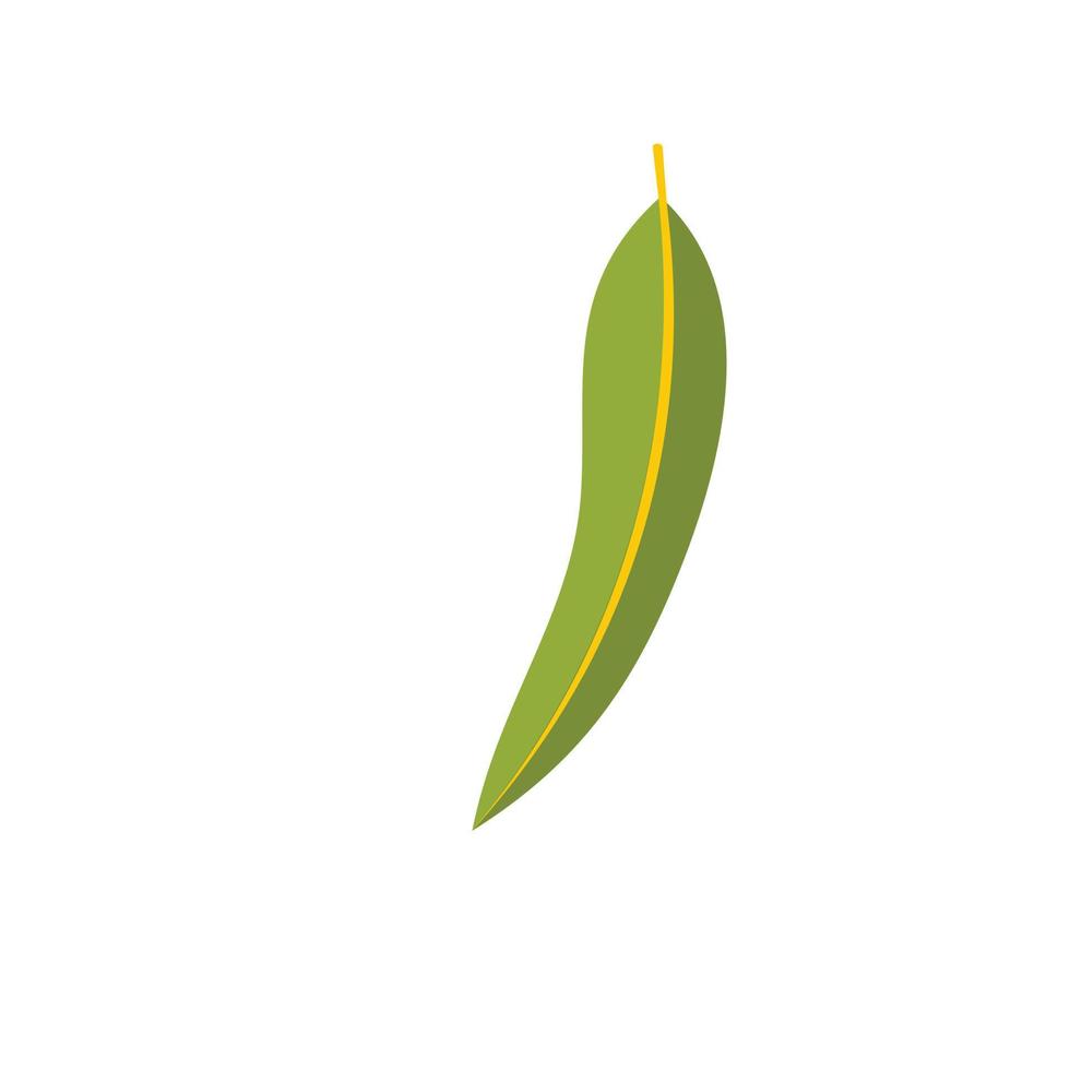 Eucalyptus leaf icon, flat style vector