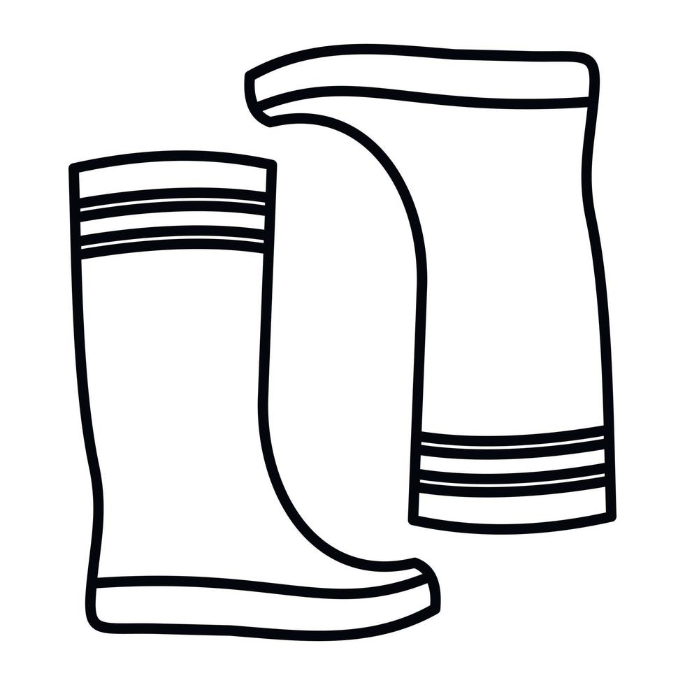 Rubber boots icon, outline style vector