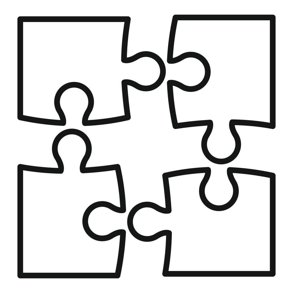 Step puzzle icon, outline style vector
