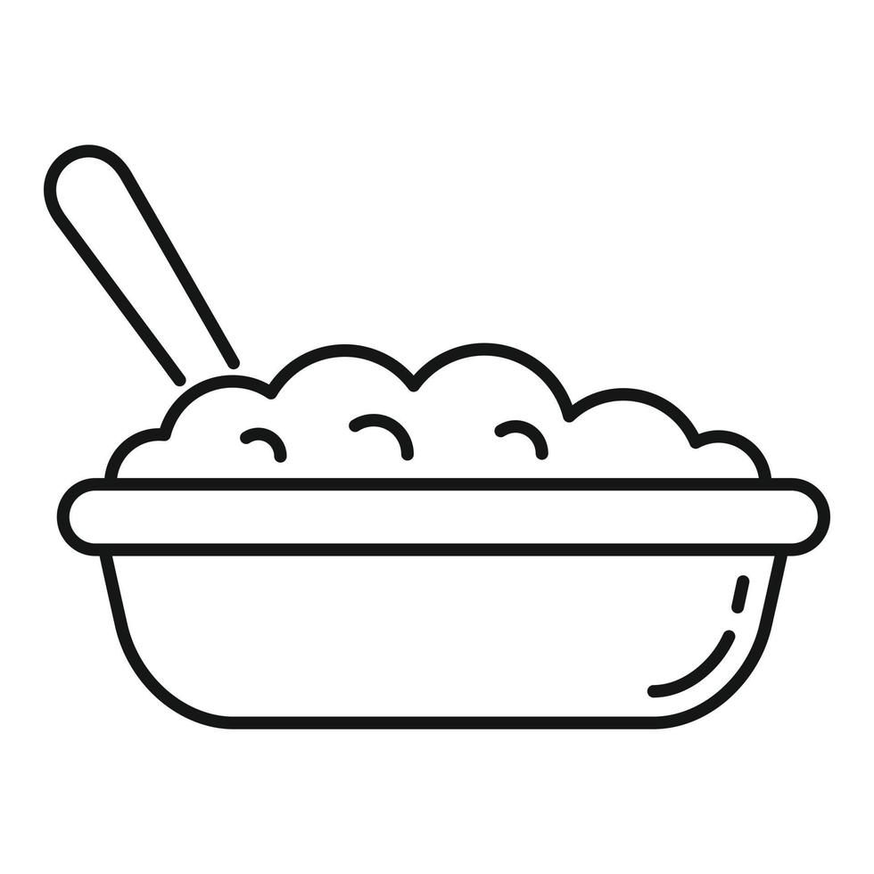 Bowl oatmeal icon, outline style vector