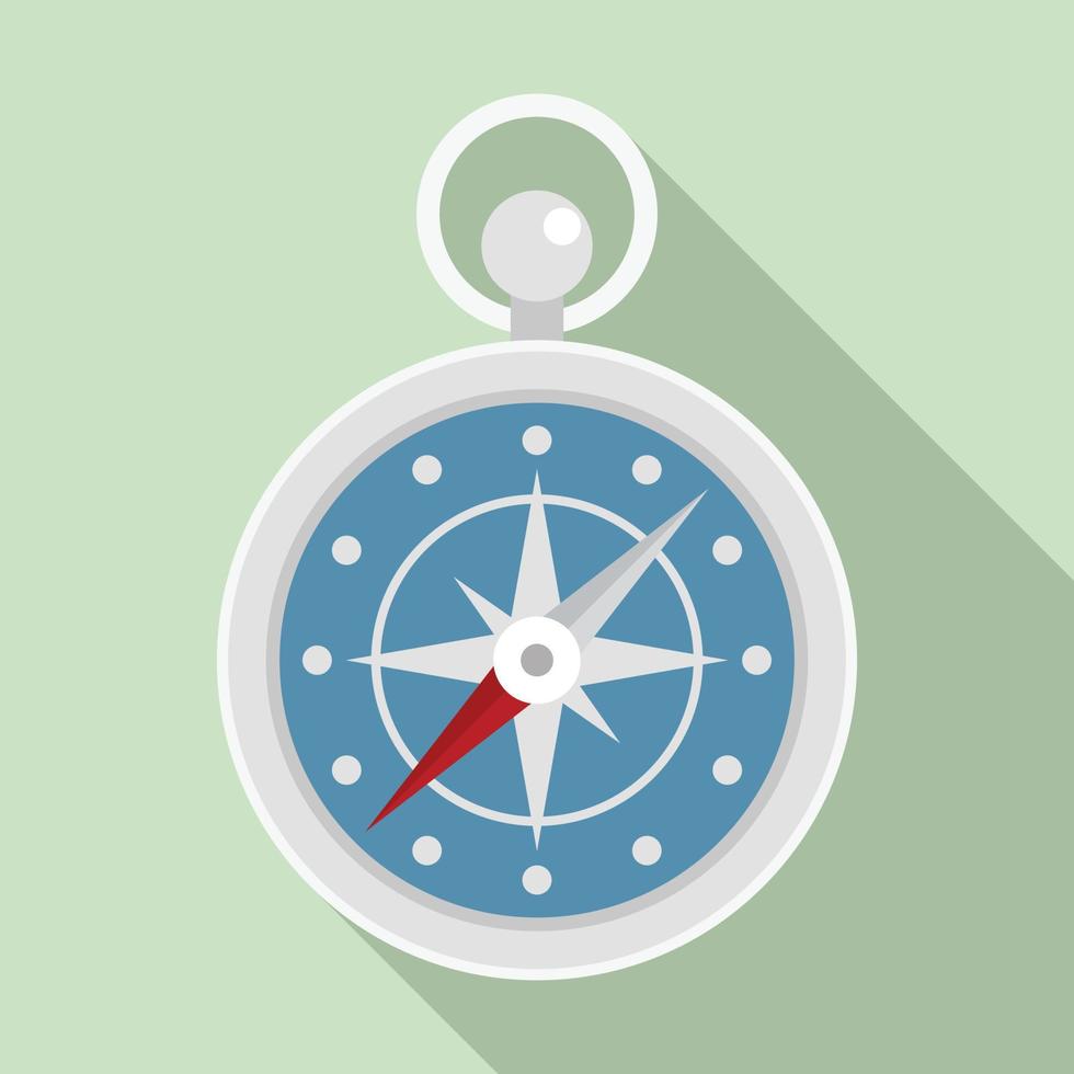 Navigation ship compass icon, flat style vector