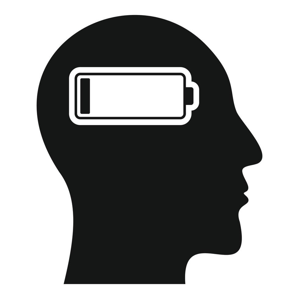 Low battery depression icon, simple style vector