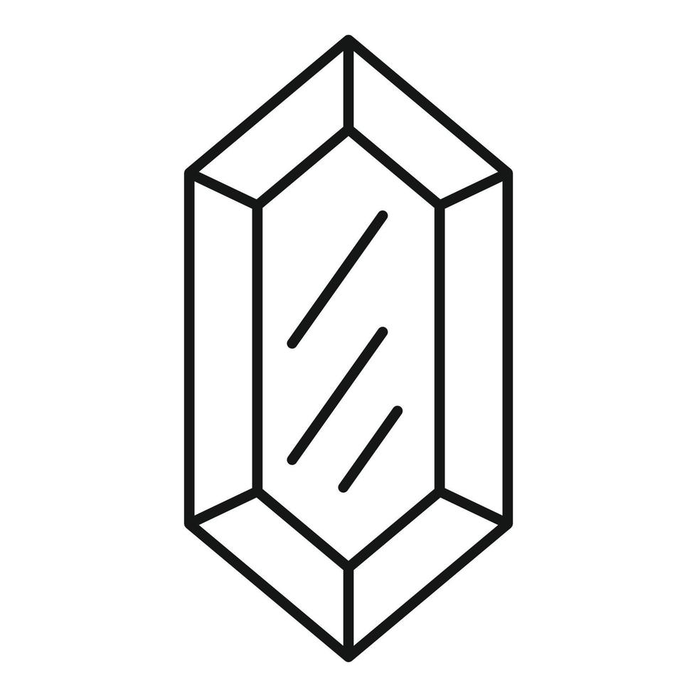 Amethyst jewel icon, outline style vector
