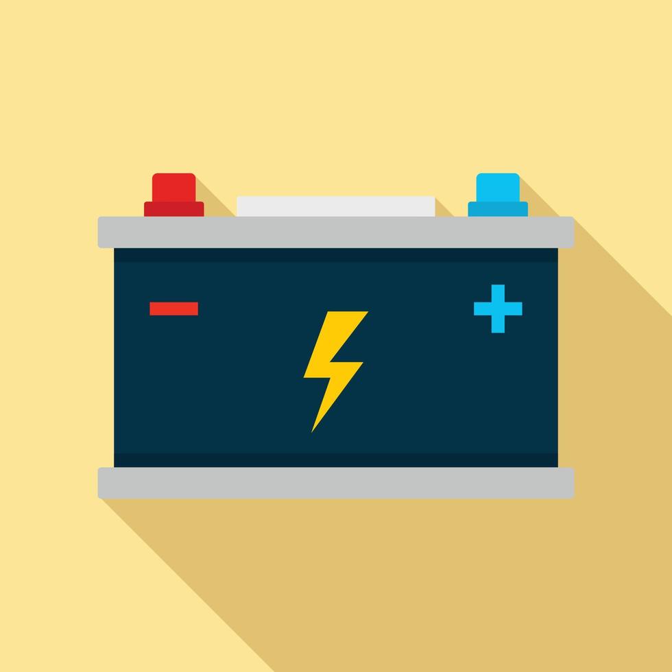 Car battery icon, flat style vector