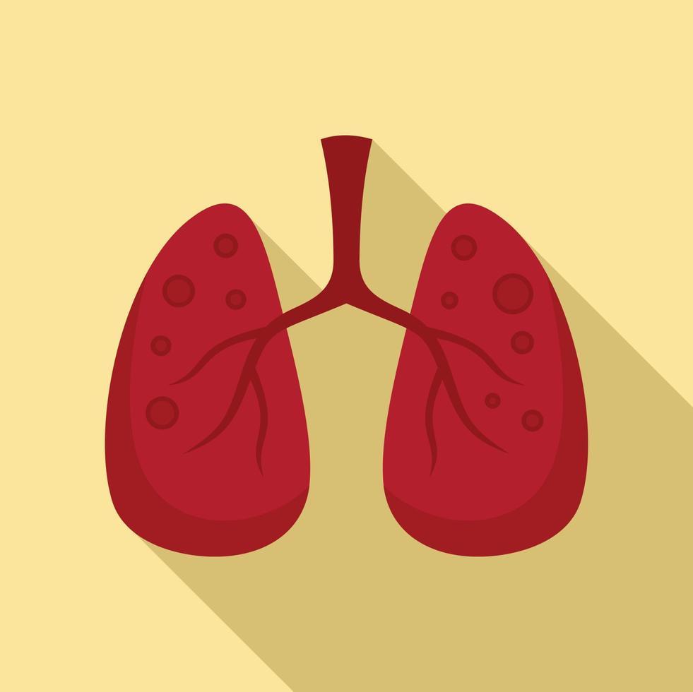 Lungs measles icon, flat style vector