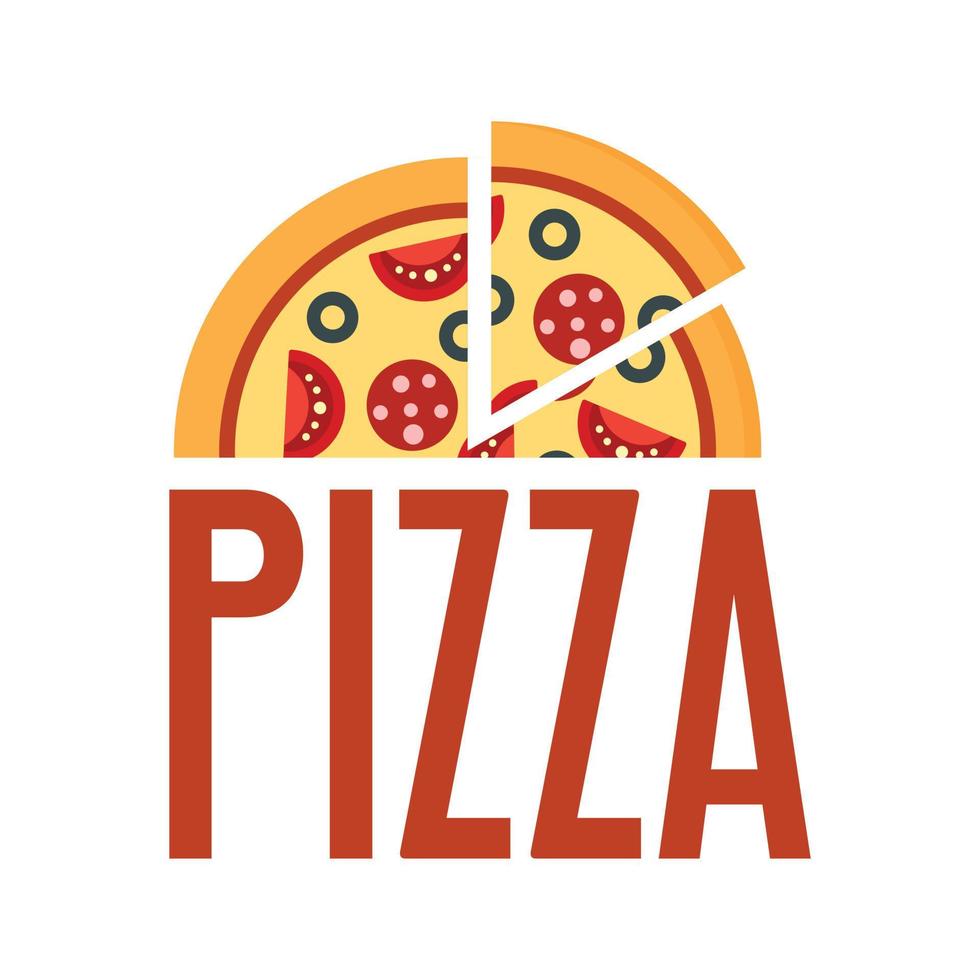 Fresh pizza logo, flat style vector