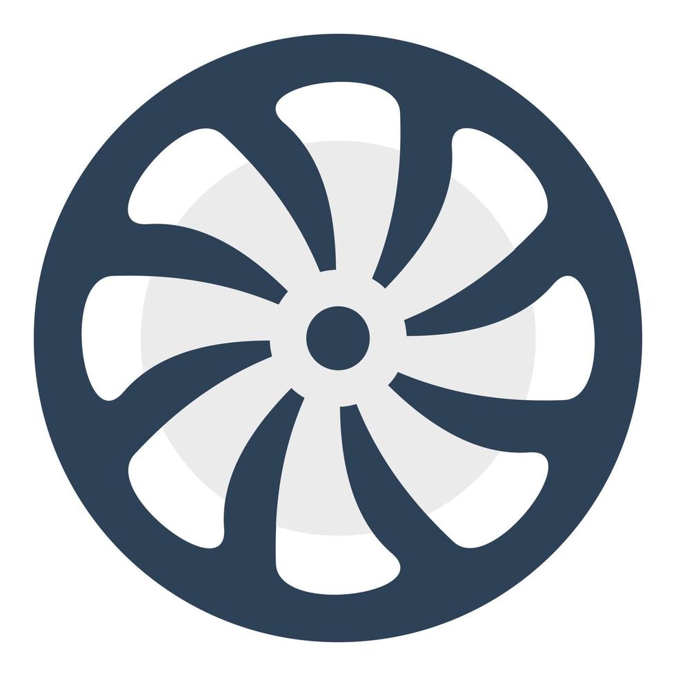 Computer fan icon, flat style vector