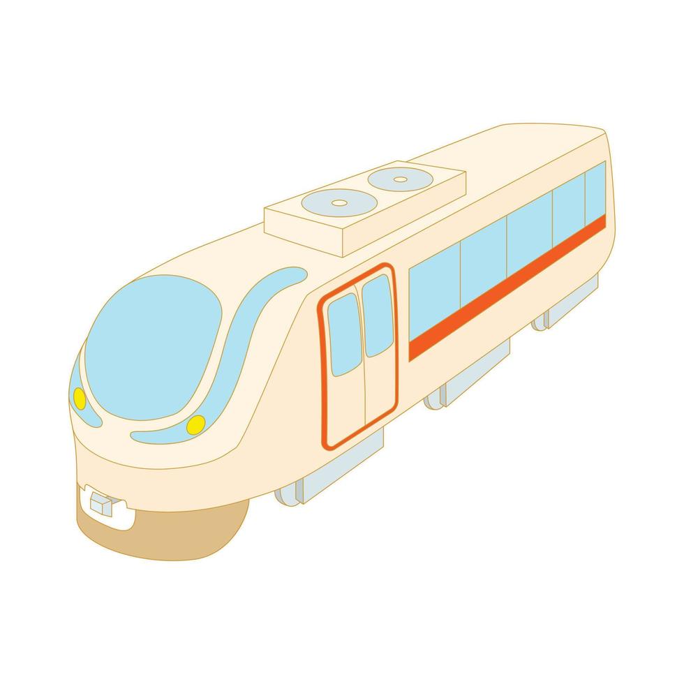 Modern high speed train icon, cartoon style vector