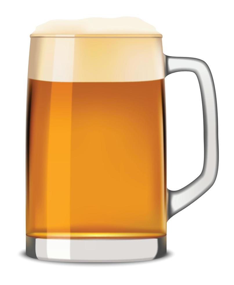 Mug of beer mockup, realistic style vector