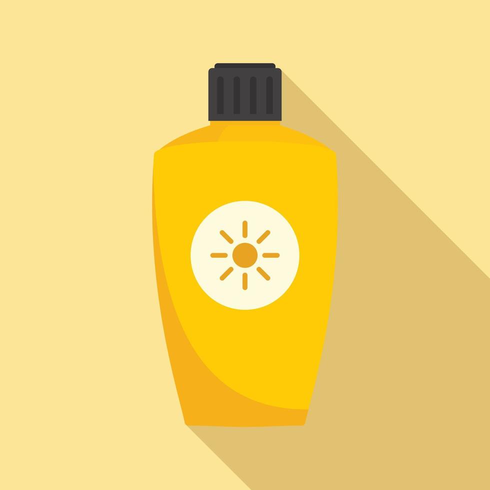 icono de botella de protector solar uva, tipo plano vector