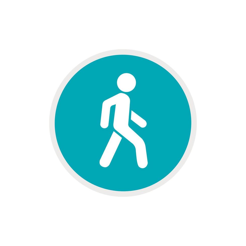 Pedestrians only road sign icon, flat style vector