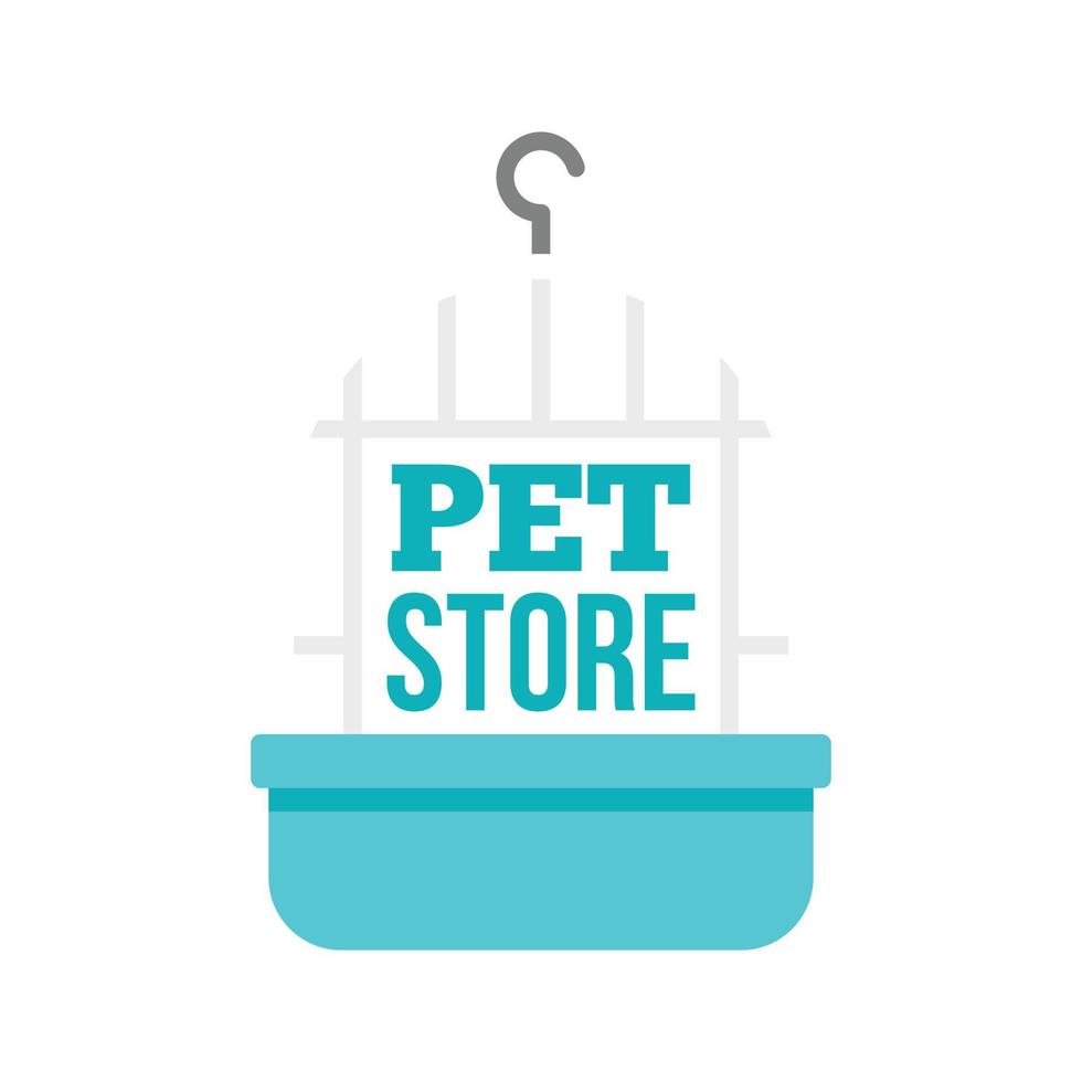 Bird cage pet store logo, flat style vector