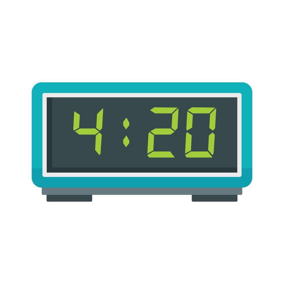 icono de reloj despertador digital, tipo plano vector