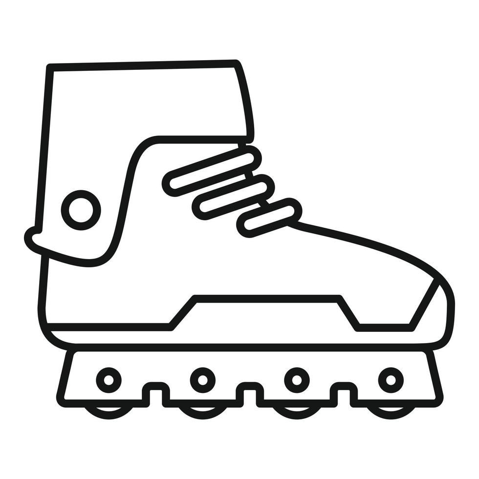 icono de patines en línea profesional, estilo de contorno vector