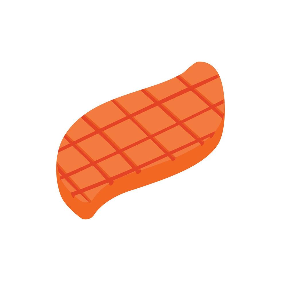 bistec, icono, isométrico, 3d, estilo vector