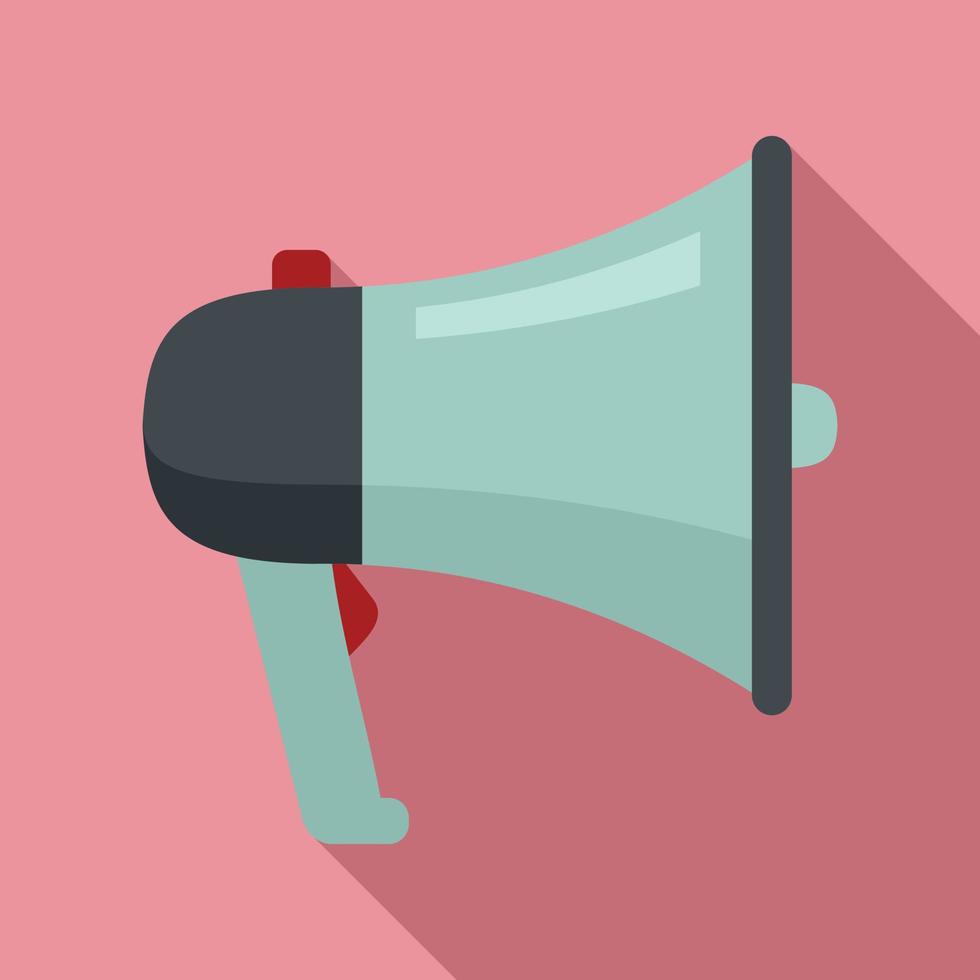 Megaphone pr specialist icon, flat style vector