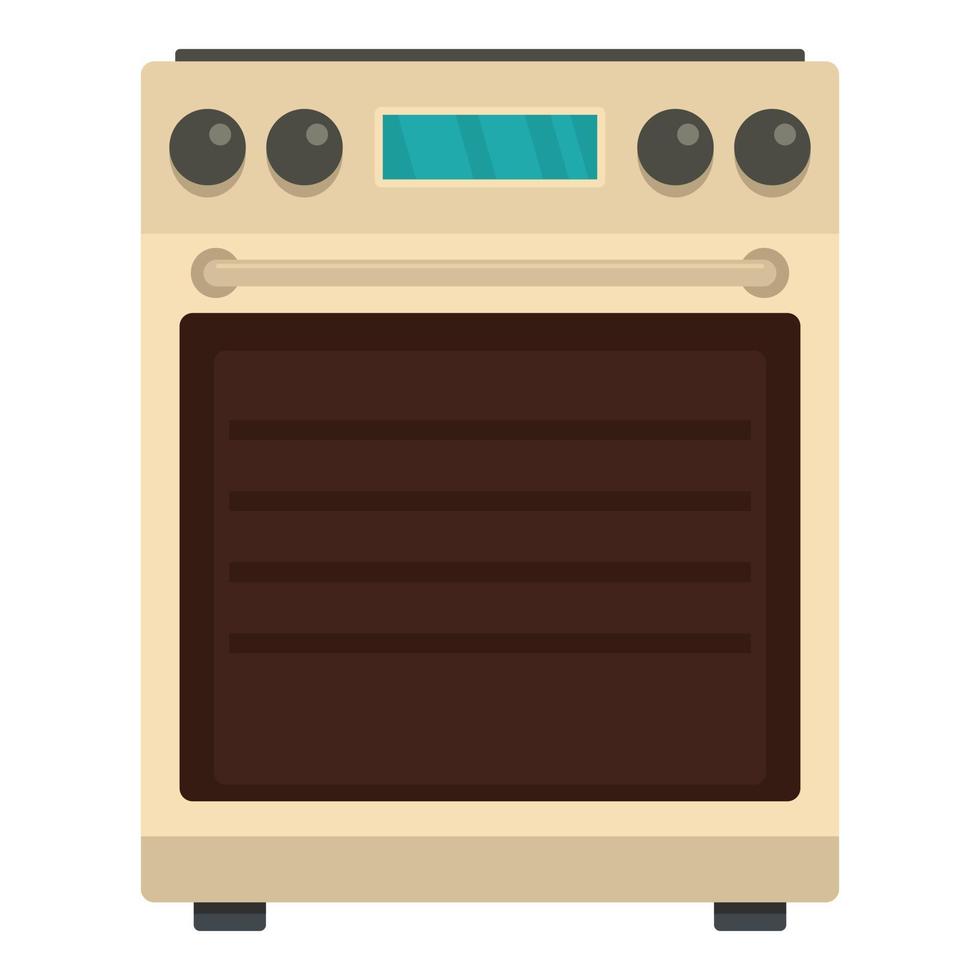 estufa, horno, icono, plano, estilo vector