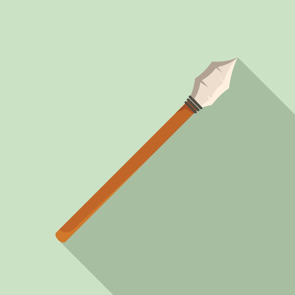 Stone age spear icon, flat style vector