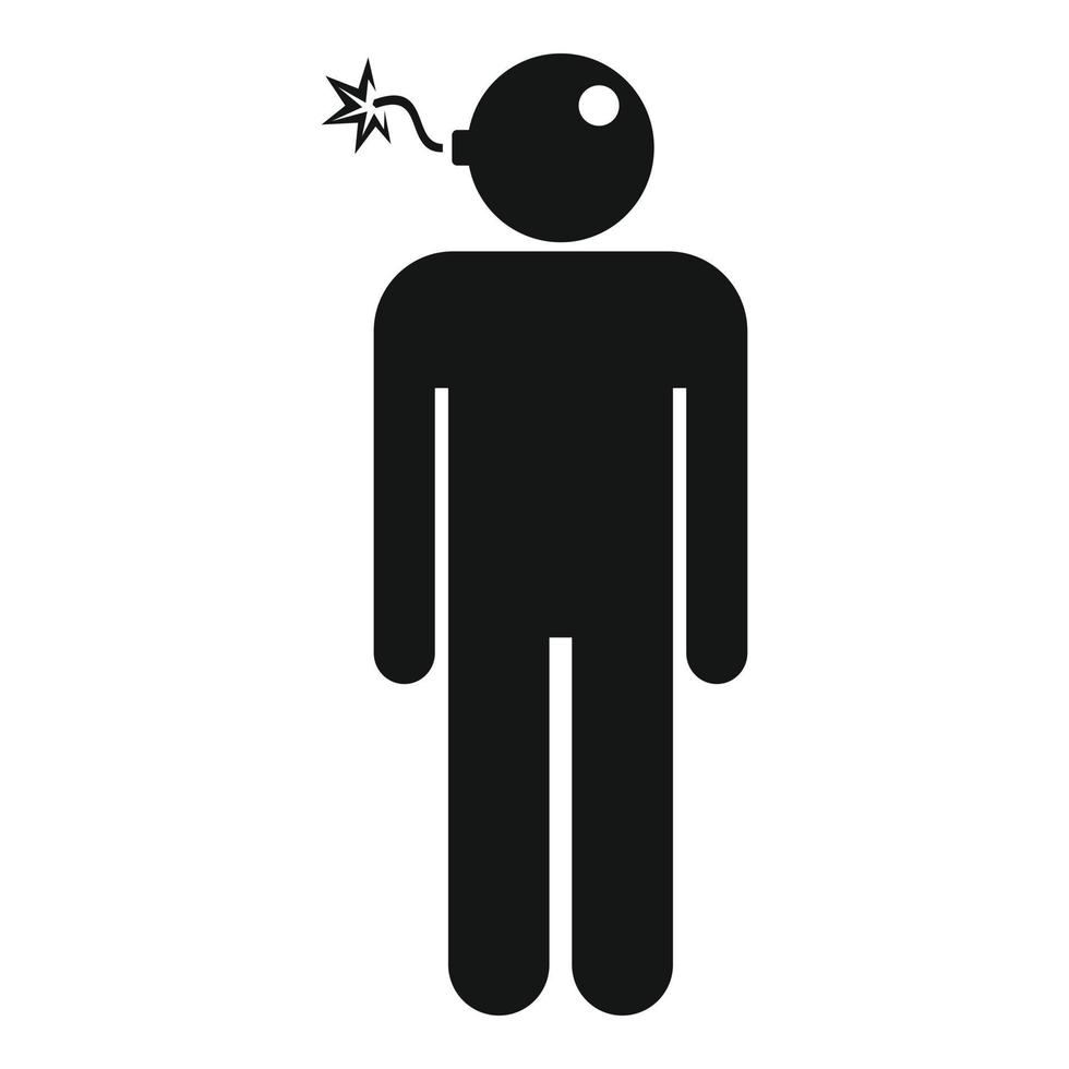 Emotional bipolar disorder icon, simple style vector