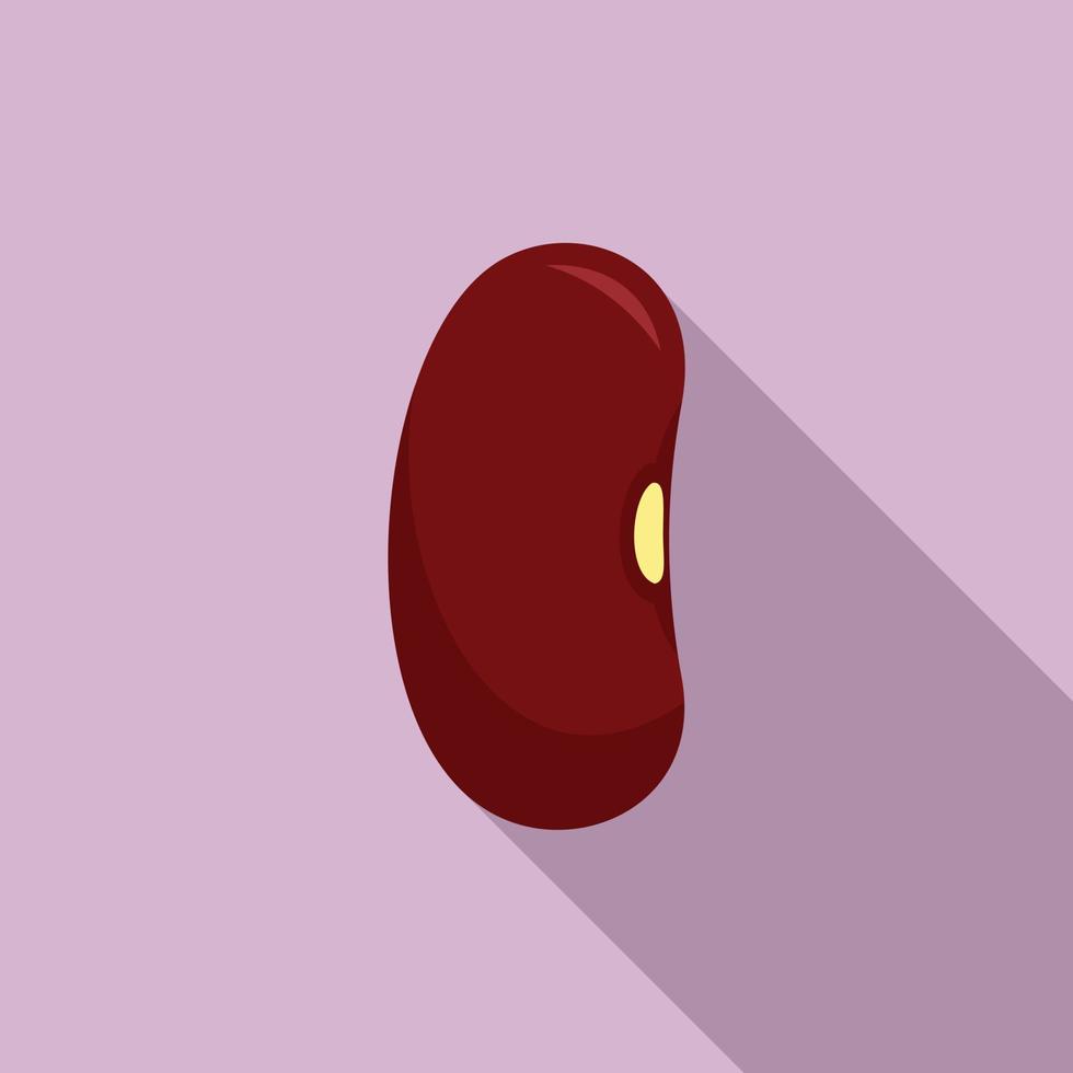 Organic kidney bean icon, flat style vector