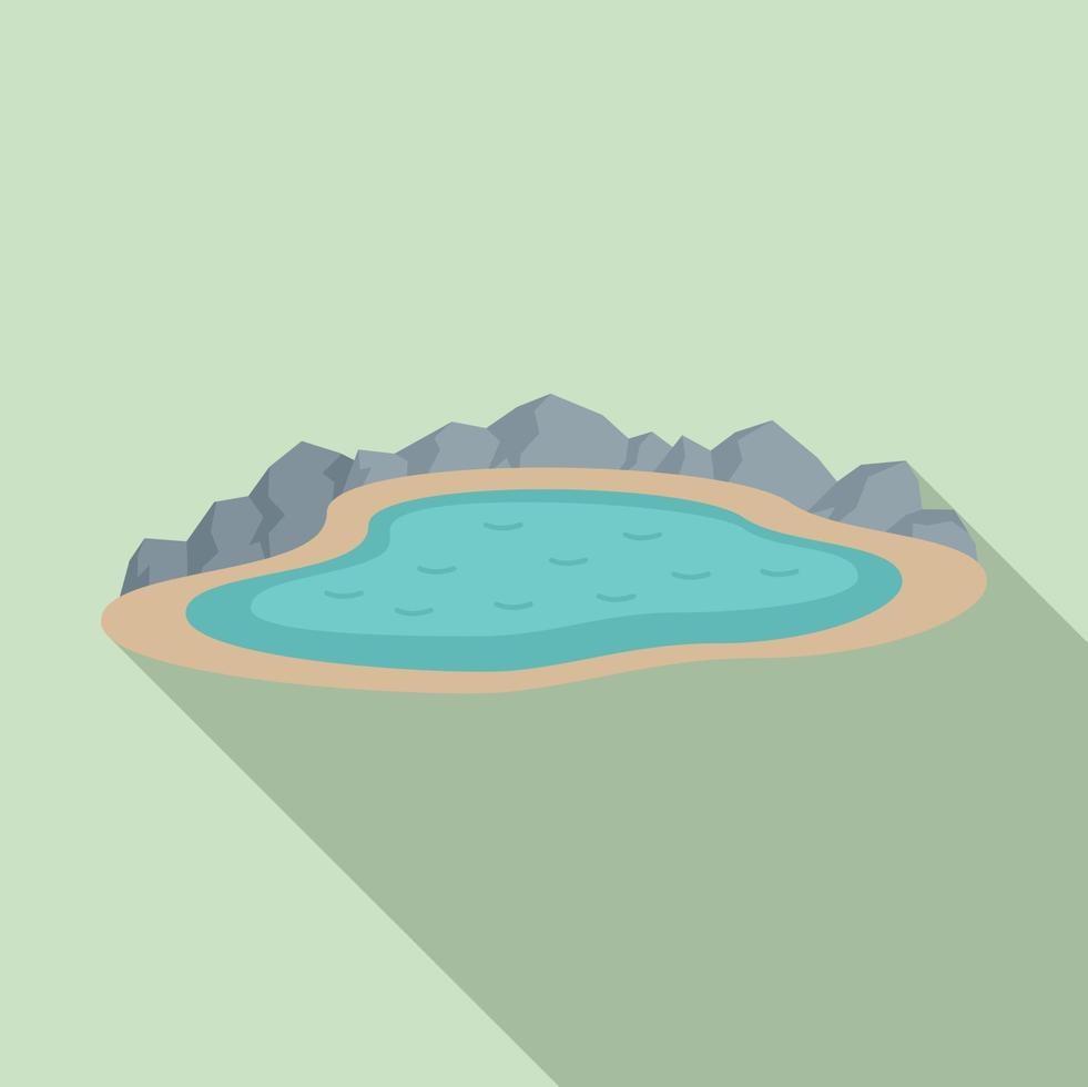 Mountain lake icon, flat style vector