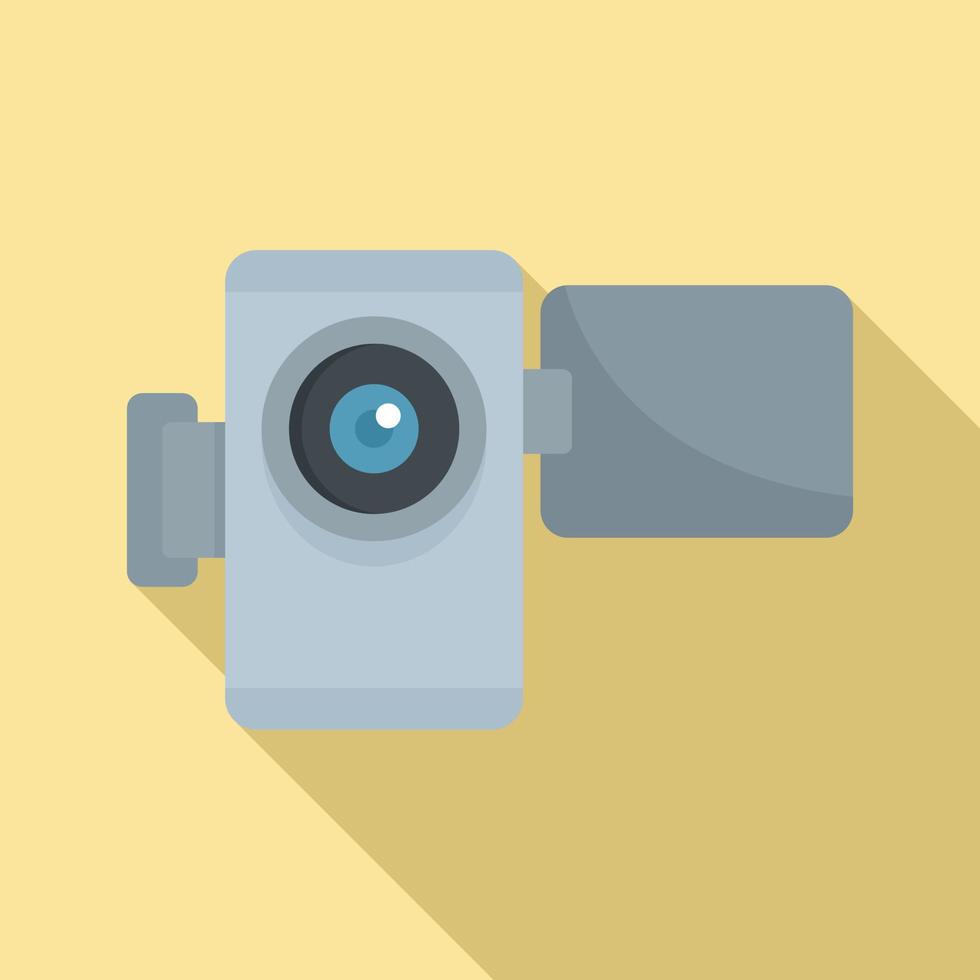 icono de cámara de video en casa, estilo plano vector