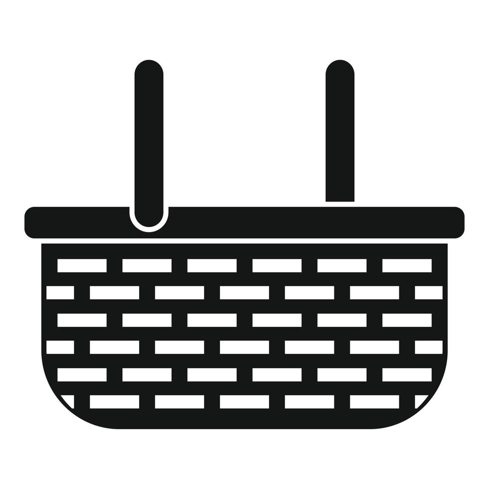 Wicker straw icon, simple style vector