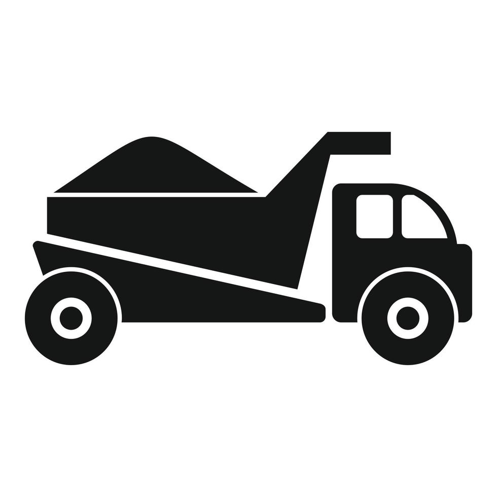 Truck with sand icon, simple style vector